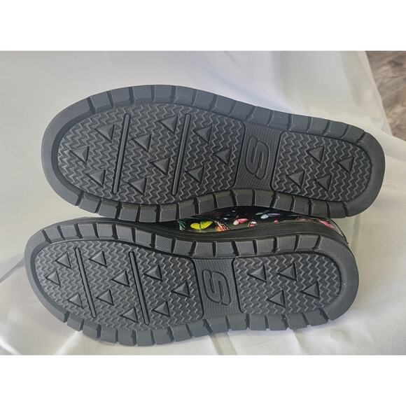 Skechers Boots Girls 3 Black Gravlen Combat Rainbow Kids Grunge Butterfly Boots - Picture 6 of 9
